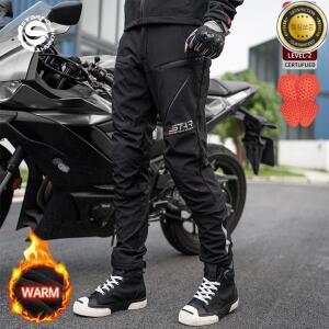 SFK 남성용 오토바이 바지 겨울용 보온용 플러프 안감 방풍 방수 라이딩 CE 보호 액세서리 포함