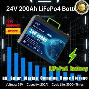 신뢰할 수 있는 LiFePO4 배터리 24V 200Ah 종합적인 BMS 보호 기능을 갖춘 태양광 밴 라이프 및 요트