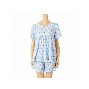 [솔브] 정상 커플잠옷 레이온 푸들 구름나염 반팔 여성 파자마 SPA2606W A_P419340815