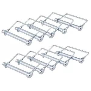 트루리고 10팩 트레일러 커플러 핀 3/8x3-5/32인치 견인 히치 헤비 듀티 와이어 잠금 RV 보트 농장 장비용