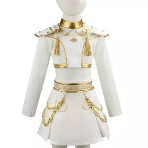 댄스복 방송 아이돌 무대 의상 발표회 헌터스 팝 코스프레 가수 세트 금속 체인 장식 공연용 상의와 스커트