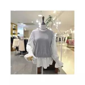 [멜로디가든] M26S2B192 스팽글장식라인조끼블라우스_P419340326