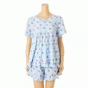 [솔브](정상) 커플잠옷 레이온 푸들 구름나염 반팔 여성 파자마_A SPA2606W_A