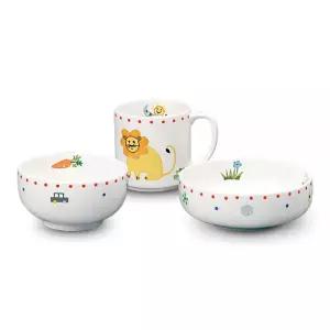 한국도자기 국산 어린이 식기 세트 쥬 키디 1인 반상기 3p MNA