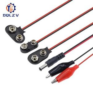 9V 배터리 전원 커넥터 스냅 클립 어댑터 15cm 2 유선 케이블 연결 버클 홀더 악어가 소켓 플매트 카펫 러