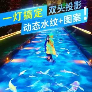 바닥 빔프로젝터 물고기 식당 간판 광고빔 야외 자연