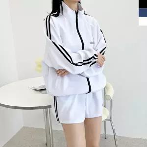 [샵앤] 여성 커플 남녀공용 핏 예쁜 트레이닝 집업 WDM-WJP-ACC SF1029W