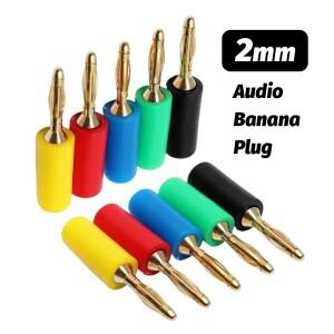 520100PCS 미니 소형 스피커 호환 순수 구리 플라스틱 쉘 2MM 커넥터 용접 실험  코드 헤드 오디오 바나나