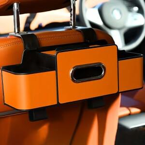 다용도 자동차 시트 백백 수납함 (티슈 홀더 2개 가방 걸이 포함) 부직포 소재 차량용 정리함