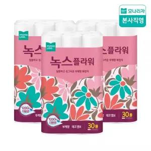 모나리자 두루마리 화장지 플라워 2겹 40M 30롤 3팩 MNS