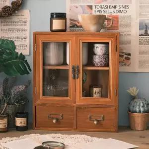 원목 그릇장 주방 레트로 인테리어 일본풍 미니 수납장 찬장