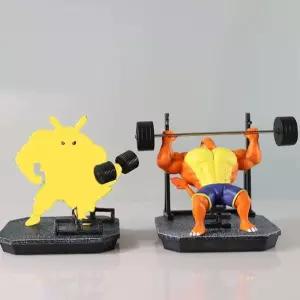 꼬부기 근육 피규어 피트니스 피카츄 15cm 헬스장 장식품 컬렉션 양손 모형