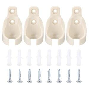 uxcell 4Pcs 유니버설 번지 리시버 브래킷 실내/외용 플라스틱 블라인드 교체 부품 선 롤러 그늘막 타이 다운 스트랩 베이지