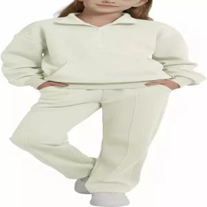 발캐치 걸스 2피스 트레이닝복 세트 하프 지퍼 풀오버 스웨트셔츠와 와이드 레그 팬츠 가을 겨울 캐주얼