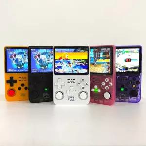 R36S 팩 가정용 오락실 게임기 미니 휴대용 한글 40S 오락기 64G 화이트