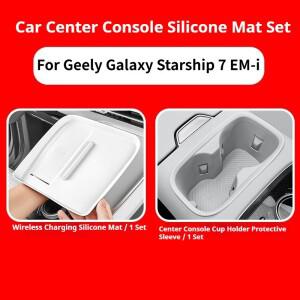 Geely Starship 7 EM-i 자동차 중앙 제어 워터 컵 홀더 무선 충전 보호 패드 실리콘 매트 액세서리
