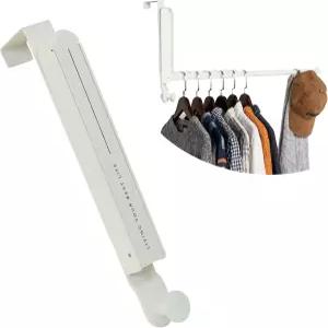 문고리 위의 위 접이식 옷걸이 2팩 코트 타월과 가방용 헤비 듀티 도어 후크 여행 및 출장용 세탁 정리함