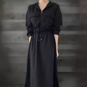 [신상오픈런]여성 투포켓 후드티 롱원피스 스트링 박시핏 (41913554)