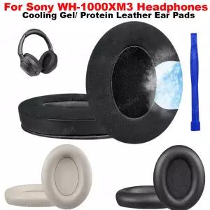 소니호환 WH-1000XM3 헤드폰용 교체용 쿨링 젤/프로틴 가죽 이어패드 메모리 폼 이어패드