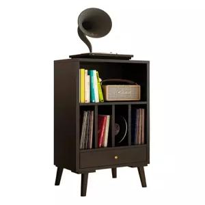 LP 보관함 장식장 선반 수납장 40x48x83 cm 원목 다용도 슬림 호두