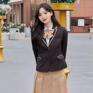 교복몰 백합주름치마 베이지 전체 주름 교복치마 교복.