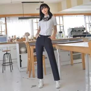 교복몰 (허리조절 하복)스판 네이비 교복바지 교복.