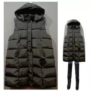 마후쿠 빅사이즈 패딩 후드 롱조끼ab3262