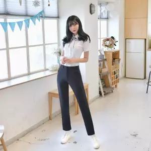 교복몰 (하복)스판 네이비 교복바지(여자) 교복 학생.
