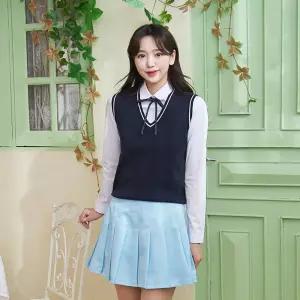 교복몰 보풀방지 네이비화이트라인 교복조끼 교복.