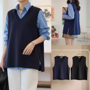 [하프클럽/아이우먼]위쉬몰 SM 옆버튼트임브이조끼(X398H603) 빅사이즈