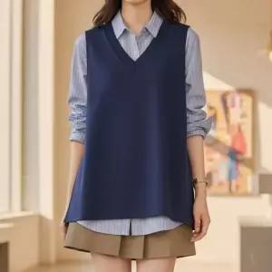 [하프클럽/아이우먼]아이우먼 단정브이넥트임조끼 SMX398M603 빅사이즈