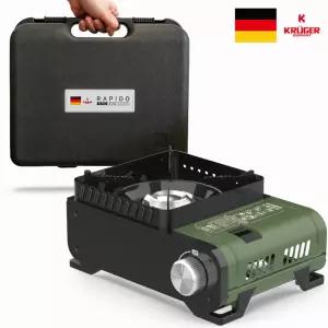 크루거 국산 캠핑 휴대용 미니 가스버너 이중안전차단 내연식화구 부탄버너 가스레인지 야외 캠핑용 렌지