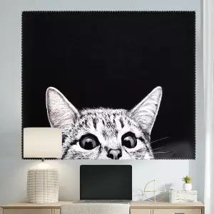 대형 패브릭 포스터 빼꼼 고양이 M데코 인테리어 다용도가림막 벽가리개 장식 집꾸미기 소품 커튼