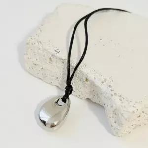 심플 실버 물방울 포인트 롱 목걸이 네크리스