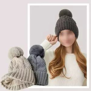융털방울 니트모자 FL 패션 여성 겨울 패션 모자 겨울 모자