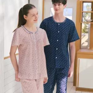 (커플속옷)면 레이온 그레이프나염 파자마VPAS210MW