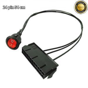 54cm 케이블 구리 주석 와이어 24핀 암 ATX PSU PC 전원 공급 장치 스타터 ONOFF 스위치가 있는 점퍼 시작
