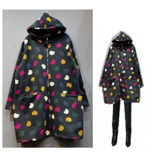 마후쿠 빅사이즈 원피스형 기모 롱가디건ab6363