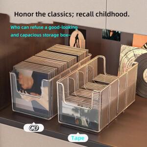 CD 디스크 랙 데스크탑 검정색 비닐 레코드 자기 테이프 디스플레이 스토리지 컬렉션 앨범 박스
