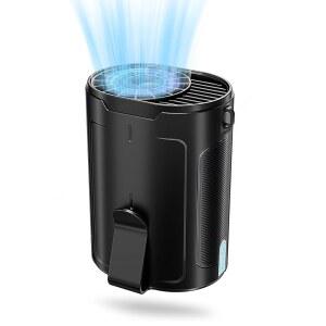 바리토 휴대용 허리 선풍기 25시간 강풍 팬 야외 4-in-1 활동을 블랙 셔츠 핸즈프리 여행 쿨 충전 배터리 위한 아래의 클립 u2013 휴대용 조용하고 6600RPM 가능한 셔츠 선풍기 업무 선풍기 수명으로 웨어러블