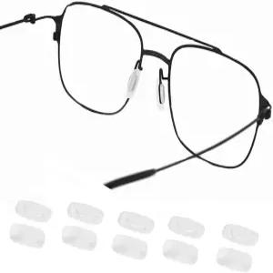OPUGIT 안경 코 패드 5쌍 부드러운 실리콘 교체 직사각형 밀기 선글라스용 슬라이드 슬립 투명 S 사이즈