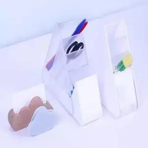 [문구] 데스크 정리소품 화이트 필통 책상 정리함 가위 연필 수납함