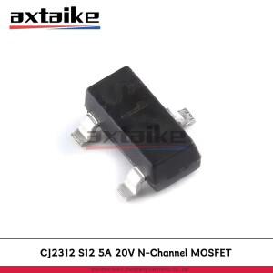 100개 CJ2312 5A 20V 0.35W S12 SOT-23 SI2312 SMD N채널 MOSFET 트랜지스터