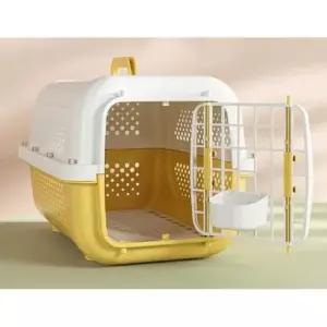 [반려] 강아지 컬러 파운드 사각 켄넬 1P 통기성 손잡이 이동