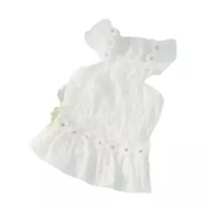 [반려] 강아지 봄원피스 프릴 화이트 1P 애견 산책 드레스