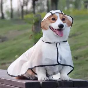 중형견 애견비옷 투명방수우비 레인코트 판초 방수 S M L