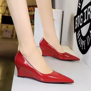 웨지힐 구두 통굽 여성화 발편한 펌프스 웨지힐구두 가보시