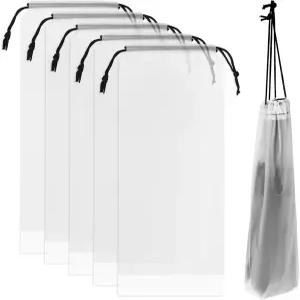 Mozeat 렌즈 6개 우산 가방 습식 케이스 클리어 커버 접이식 보관 방수 여행용 소매(드로스트링 포함)