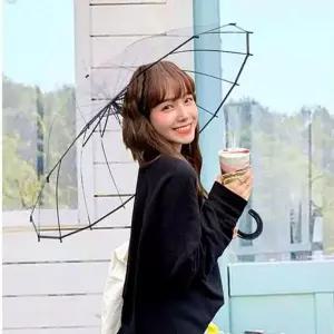 초경량 투명 돔형 비닐 우산 태풍 대비 안전 골프용 장우산 카본