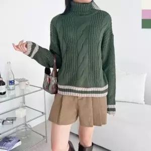 [의류] 여자도톰 꽈배기 폴라니트